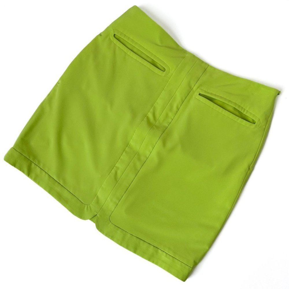 Sold VINTAGE Groovy 70's Style Neon Green Golf Mini Skirt / Shorts size Small - Picture 1 of 9
